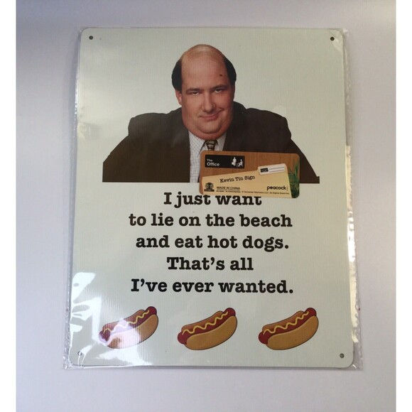 The Office Kevin Hot Dog Tin Sign Culturefly Exclusive Michael Scott Dwight Jim - Picture 1 of 3